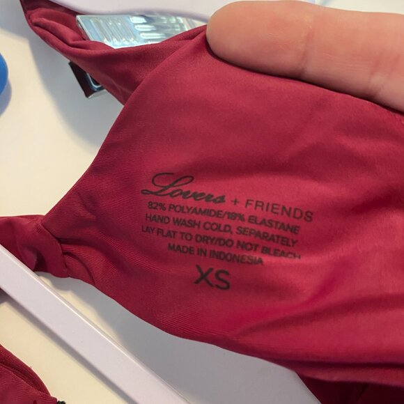 Lovers + Friends Merlot Front Zip Bikini Top - Picture 3 of 4